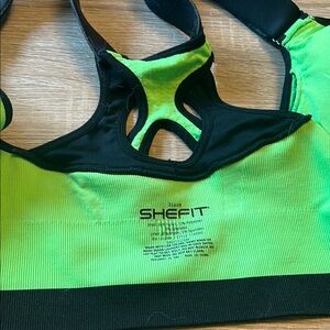 SHEFIT Green and Black Sports Bra